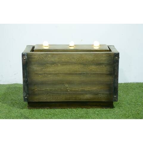 Medium Crate Fountain With 3 Flame-Effect LED