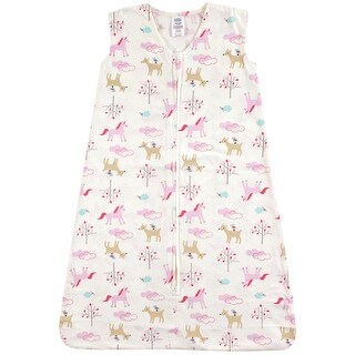 Luvable Friends Baby Girl Sleeveless Jersey Cotton Sleeping Bag, Sack, Blanket, Magical Forest Jersey