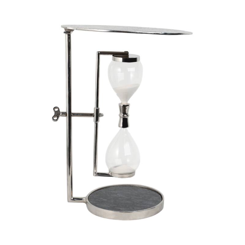 Metal Modern Hourglass Base Side Table - 23 in. - 16" x 16" x 23"
