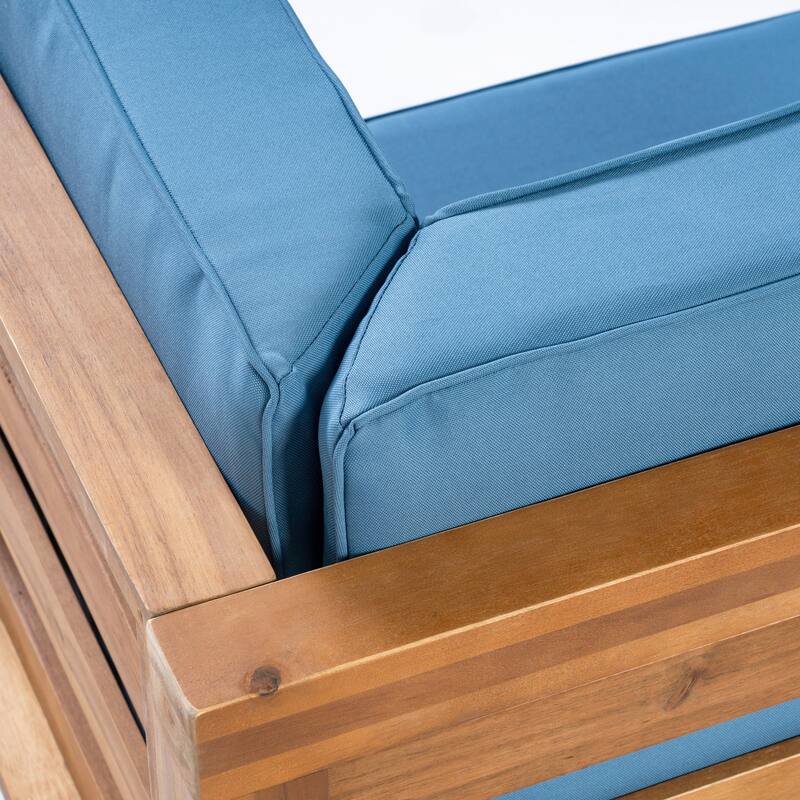 Outdoor 3PC LOVE SEAT SET WITH COFFEE TABLE, BLUE