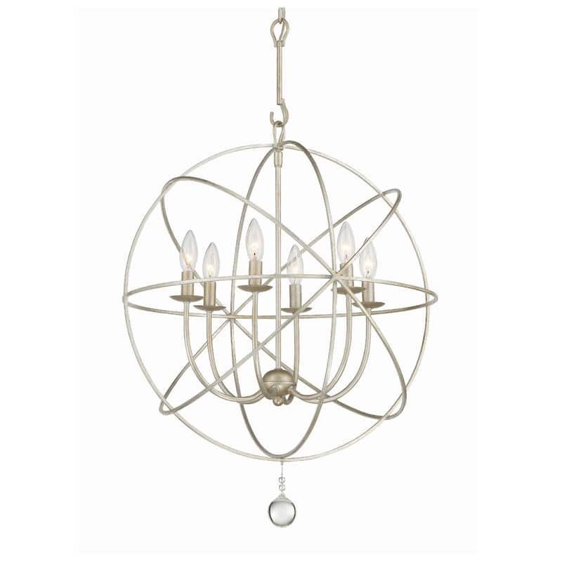 Crystorama Lighting Group Solaris 6 Light 22-1/2" Wide Cage Chandelier - Olde Silver