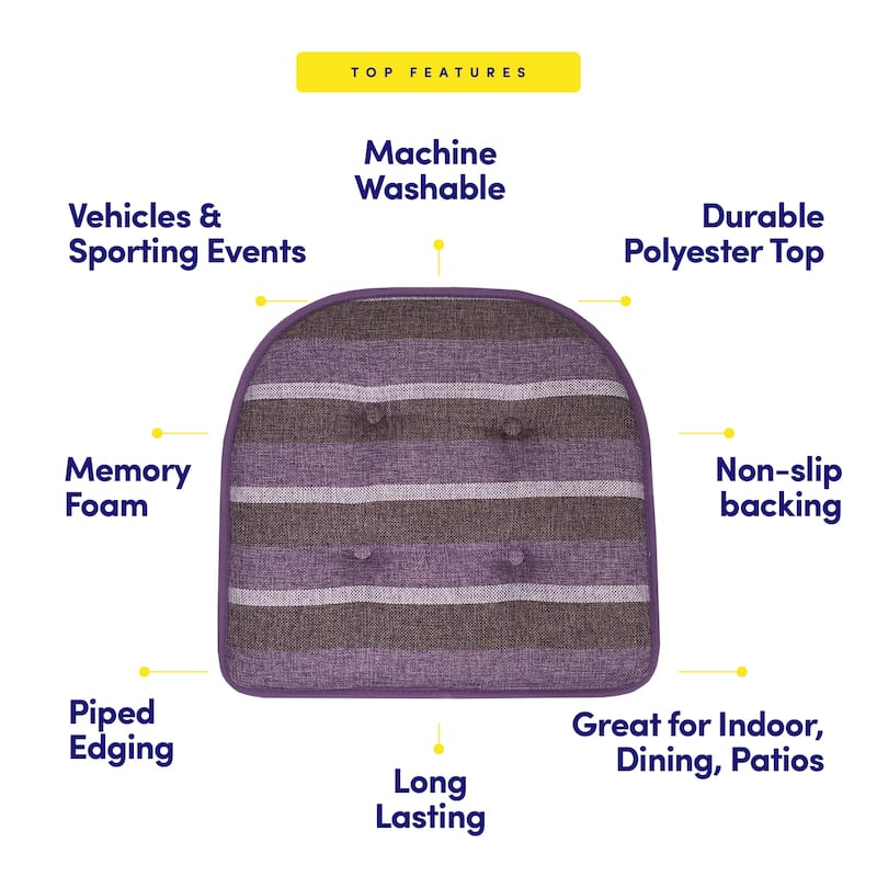 Bradford Striped U Shaped Memory Foam Chair Pad