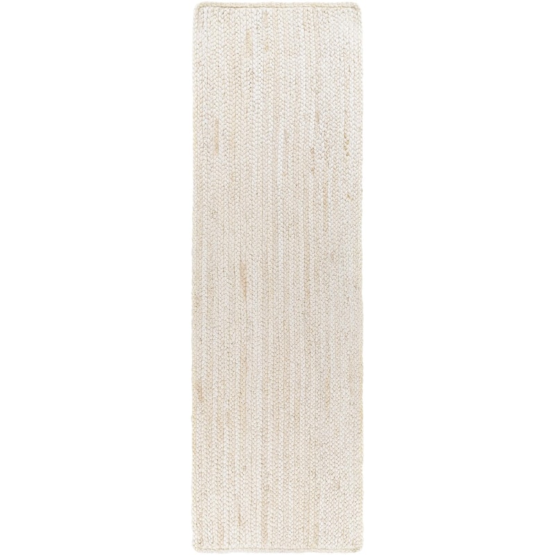 Livabliss Natural Braids Country Solid Area Rug - Cream - 2' 6" x 8'