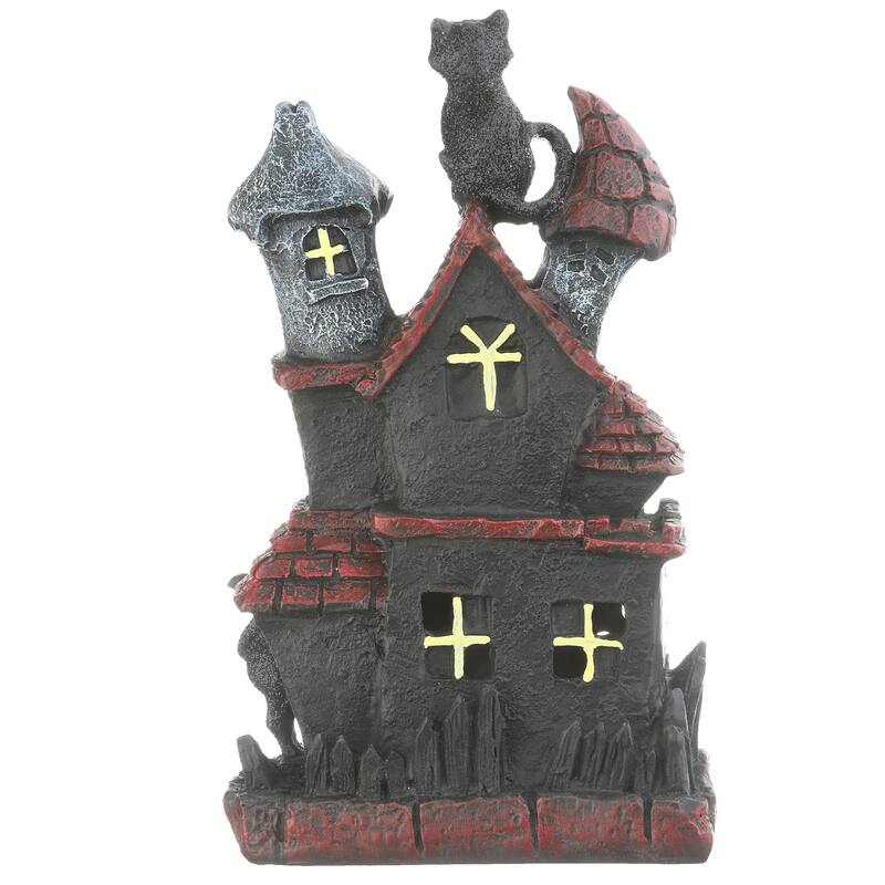 National Tree Company Halloween Haunted House Decoration, LED Lights, 7 Inches - 7 in