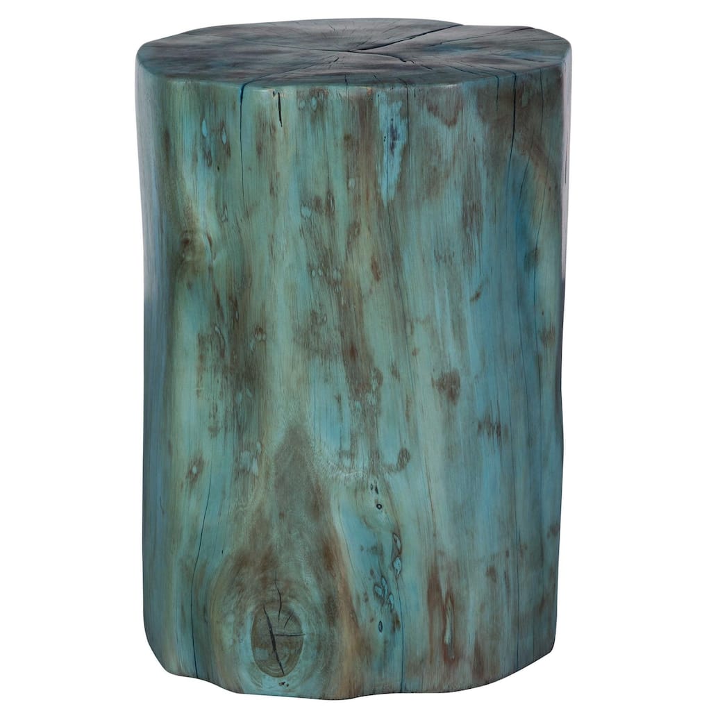 Tamarind wood Habitat Accent Stool - 20" - Blue