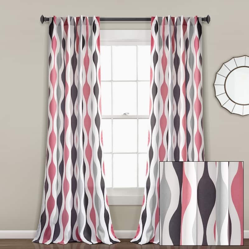 Lush Decor Mid Century Geo Light Filtering Window Curtain Panels