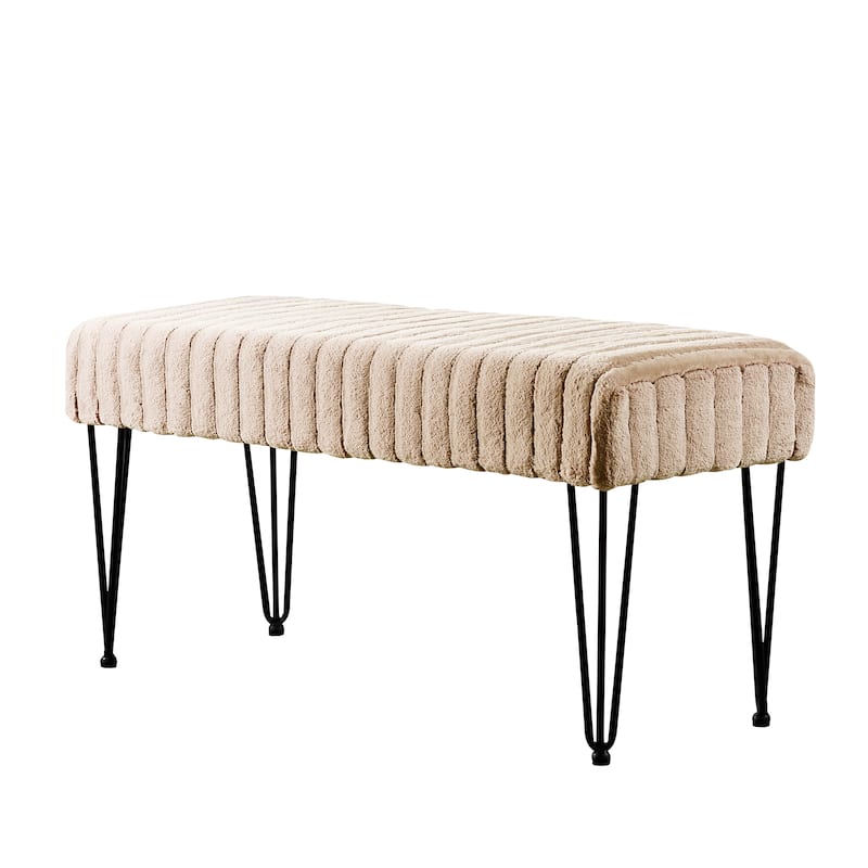 Serenta SuperMink Fauxfur Ottoman Bench
