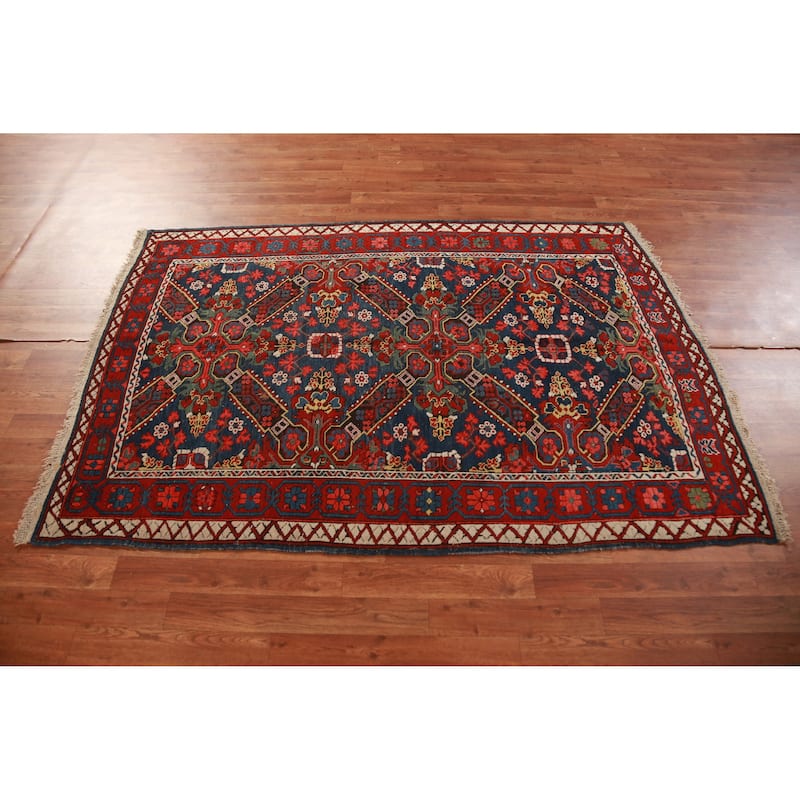 Vegetable Dye Anatolian Turkish Rug Hand-Knotted Wool Carpet - 4'4"x 6'5"