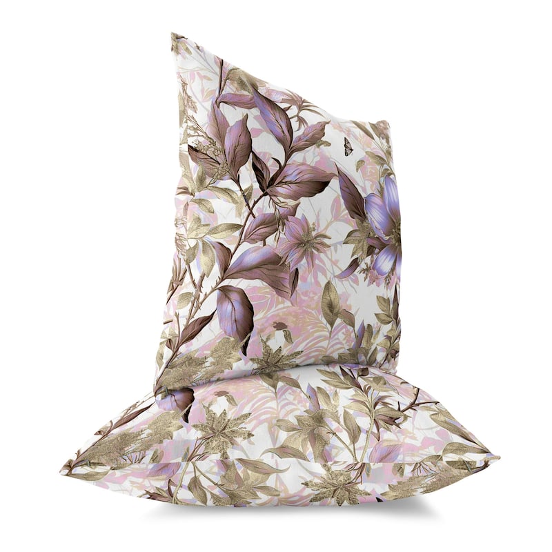 Pink And Gold Exquisite Floral Breeze Indoor/Outdoor Throw Pillow Zipper