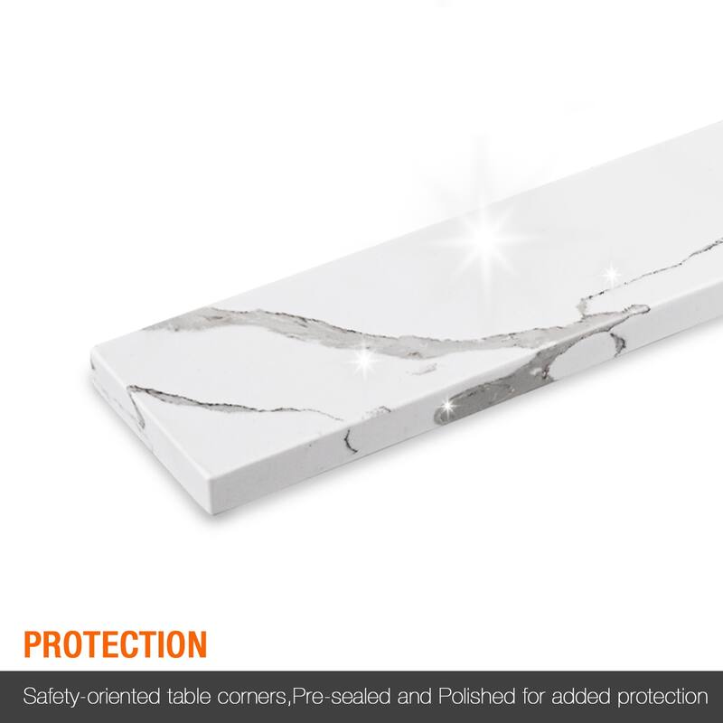 21in. White Feather Quartz Bath Vanity sidesplash - 21" x 4"