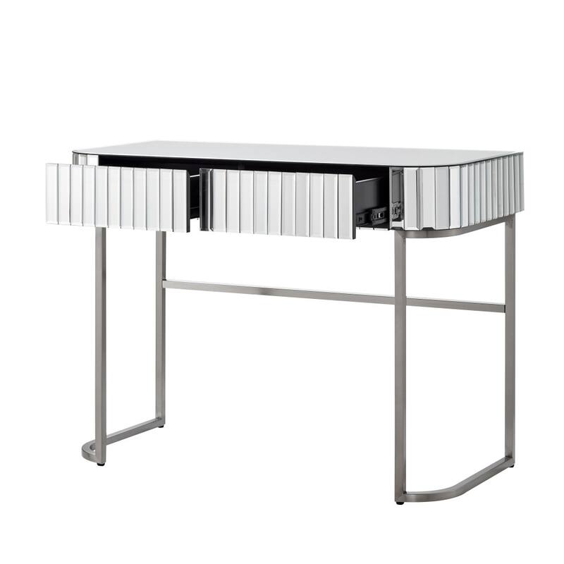 39" Modern Makeup Vanity Table with Stainless Steel Base (Mirror not included)