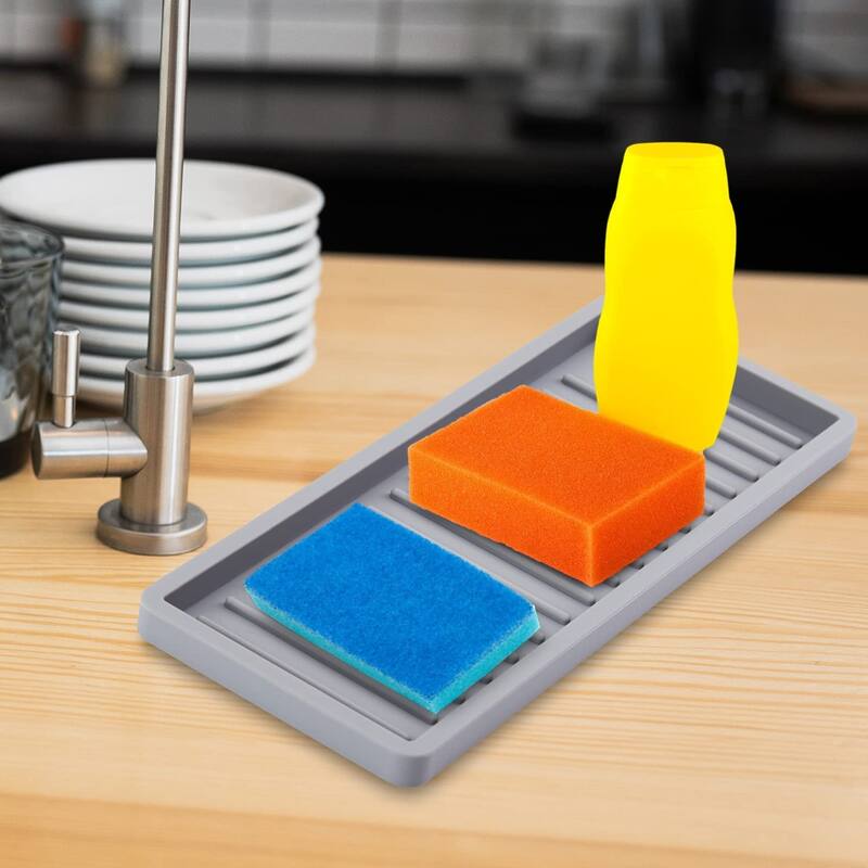 Cheer Collection Gray Silicone Tray, Large