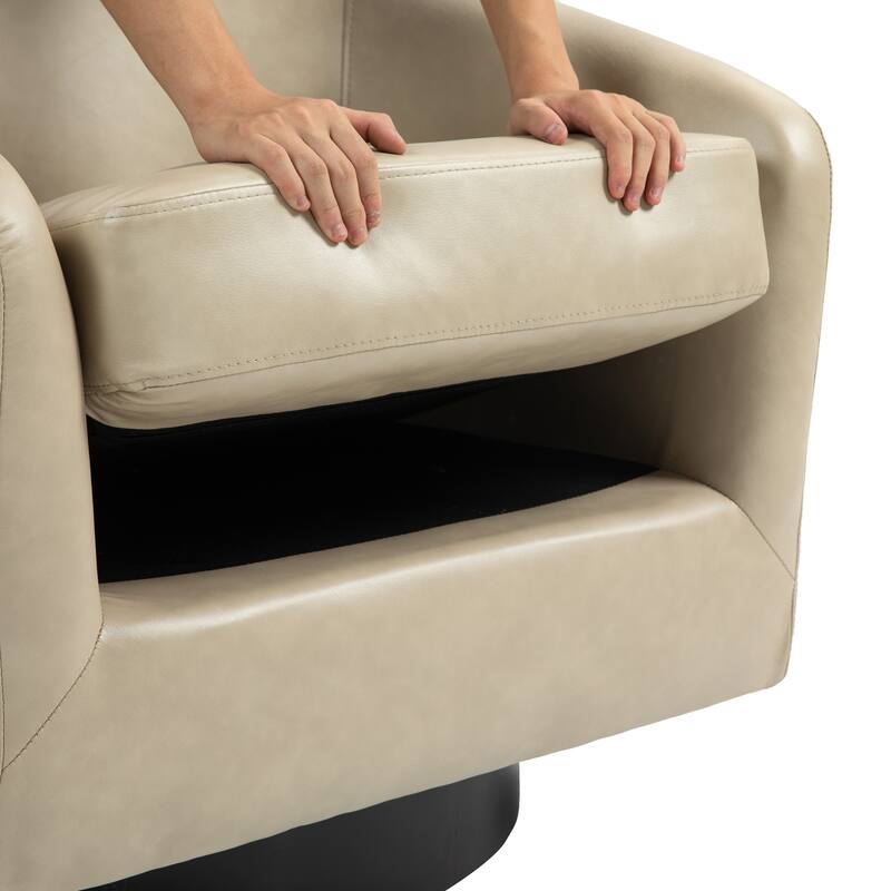 Round Barrel Armchair 360-Degree Swivel Accent Chairs