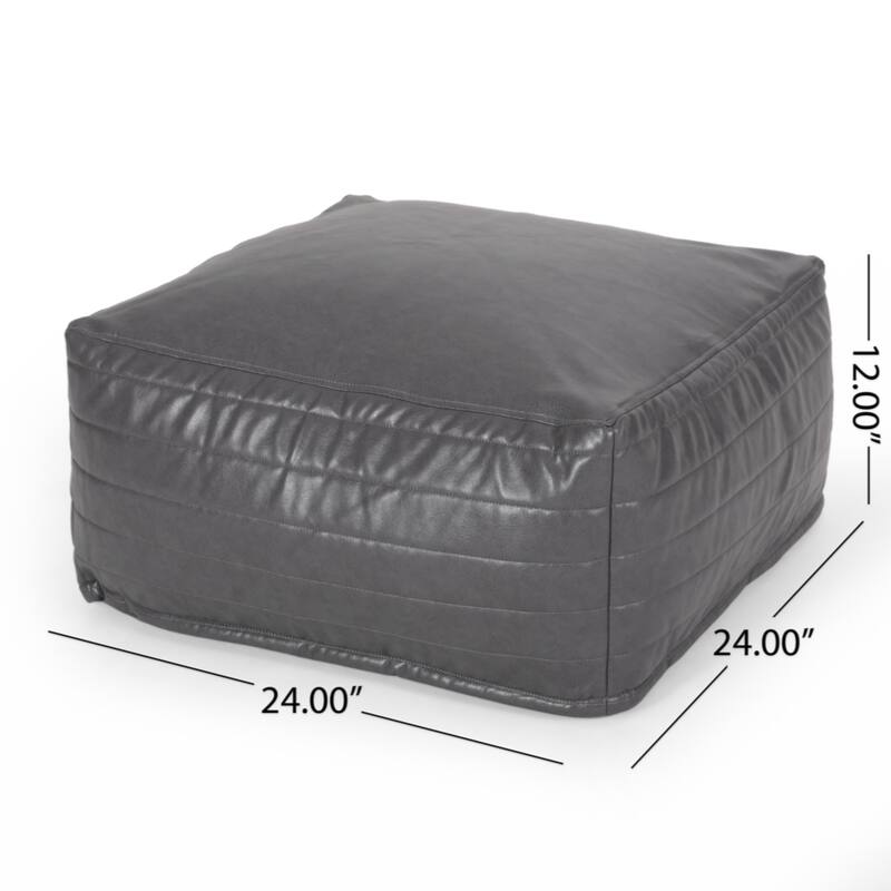 Bambo Faux Leather Rectangle Pouf
