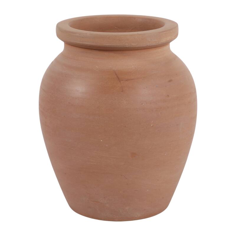 Decorative Round Pottery Vase - Rustic Boho Flower Vase