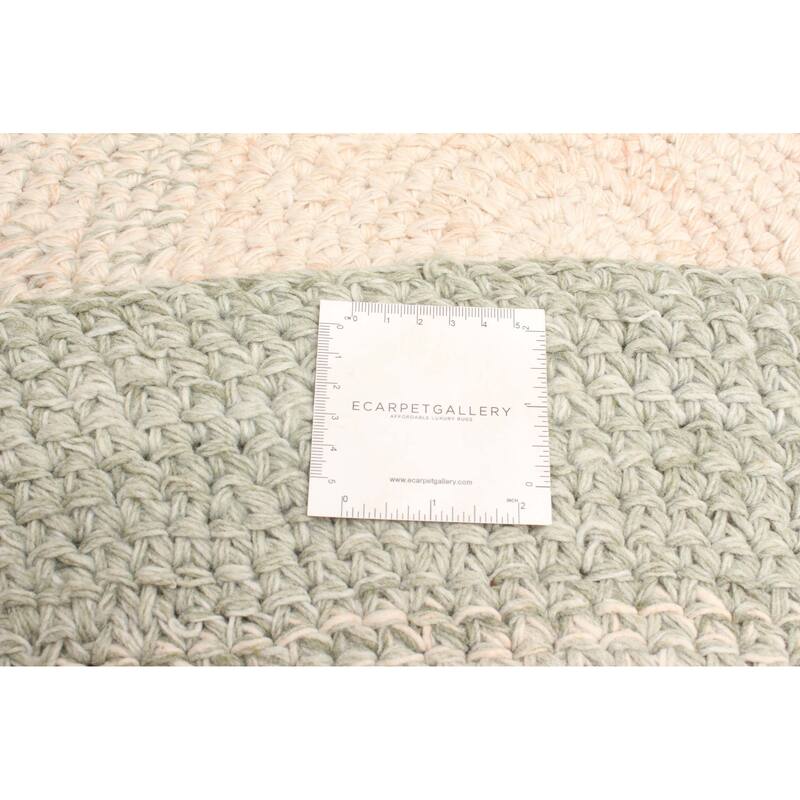 ECARPETGALLERY Braid weave Sienna Beige Wool Rug - 3'11 x 3'11