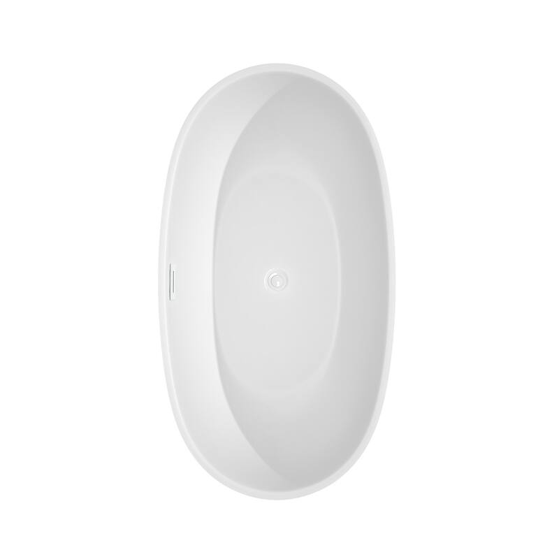 Wyndham Collection Juno 59" Freestanding Soaking Tub with Tub Filler