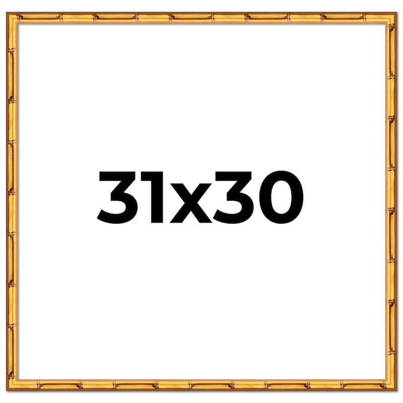 31x30 Frame Gold Bamboo Picture Frame Modern Photo Frame Includes UV Acrylic Shatter Guard Front Acid Free Foam Backing Board