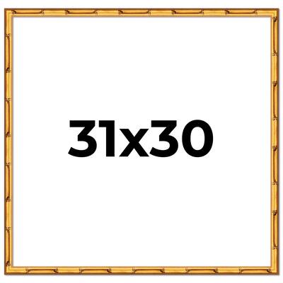 31x30 Frame Gold Bamboo Picture Frame Modern Photo Frame Includes UV Acrylic Shatter Guard Front Acid Free Foam Backing Board