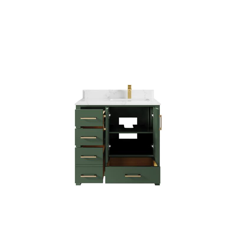Willow Collections 36 in. W x 22 in. D Malibu Right Offset Sink Bathroom Vanity with Countertop