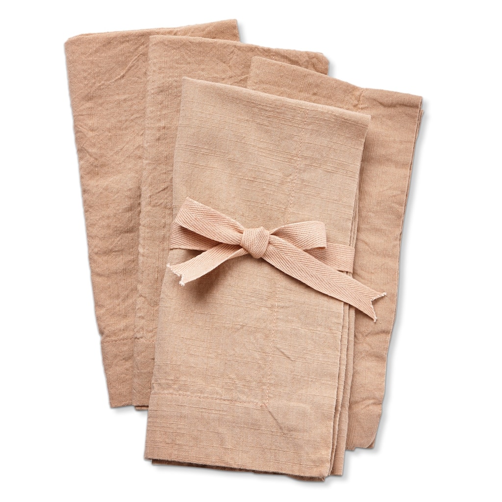 Threads Slub Blush Cotton Napkin Set Of 4, 2 in. Hem. - 20 x 20