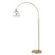 preview thumbnail 5 of 14, Tavira 71" Coastal Vintage Iron LED Floor Lamp, Brass Gold/White by JONATHAN Y