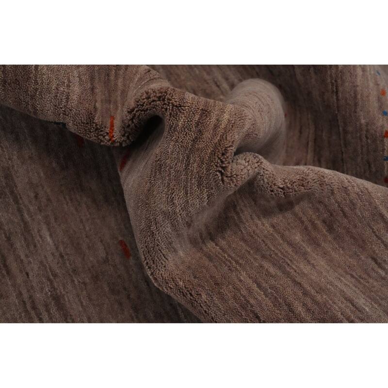 Hand Knotted Oriental 100% Wool Carpet Tribal Animal Pictorial Brown Gabbeh Area Rug - 9' 11'' X 8' 0''