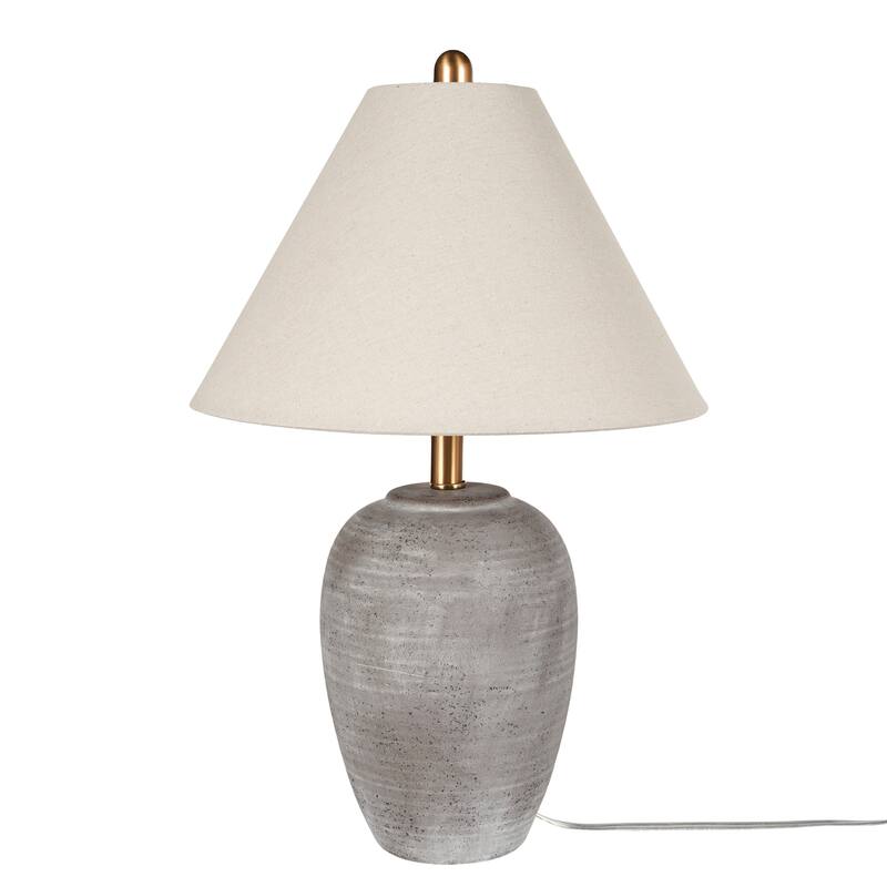 Nourison 23" Rustic Ceramic Vase Accent Table Lamp - Brown