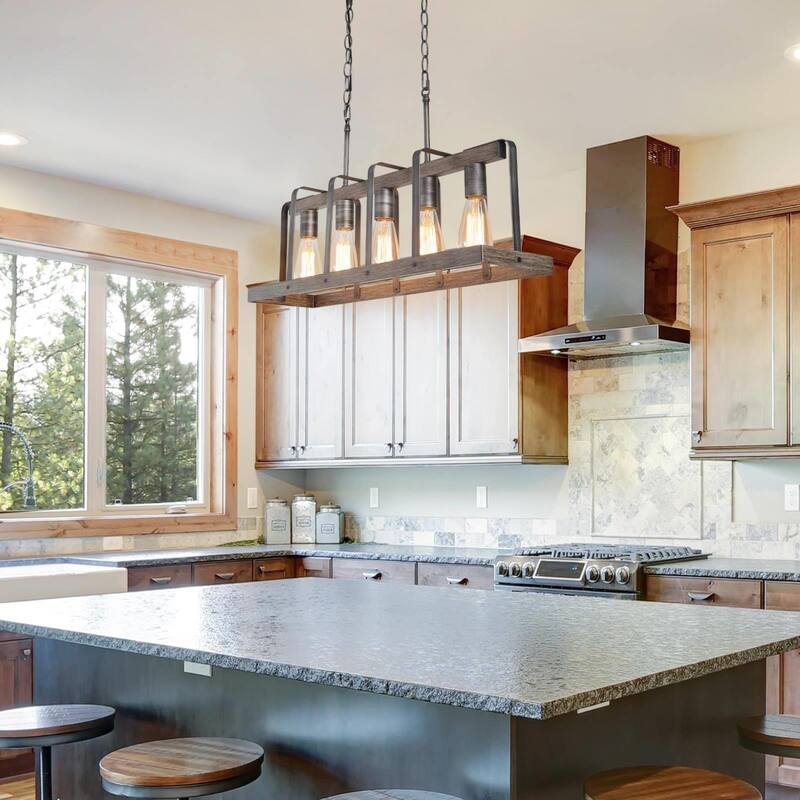 Farmhouse 5-Light Island Chandelier for Kitchen Island