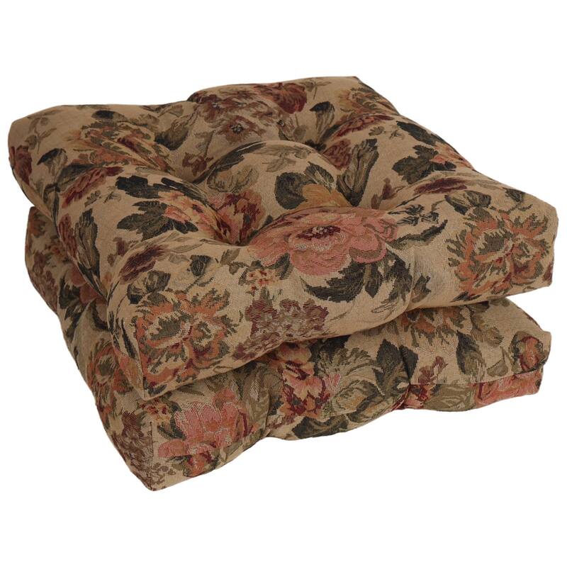19-inch Square Tapestry Tufted Dining Chair Cushion (Multiple Patterns, Set of 1,2, or 4) - 19 x 19 - Hawthorne - Set of 2