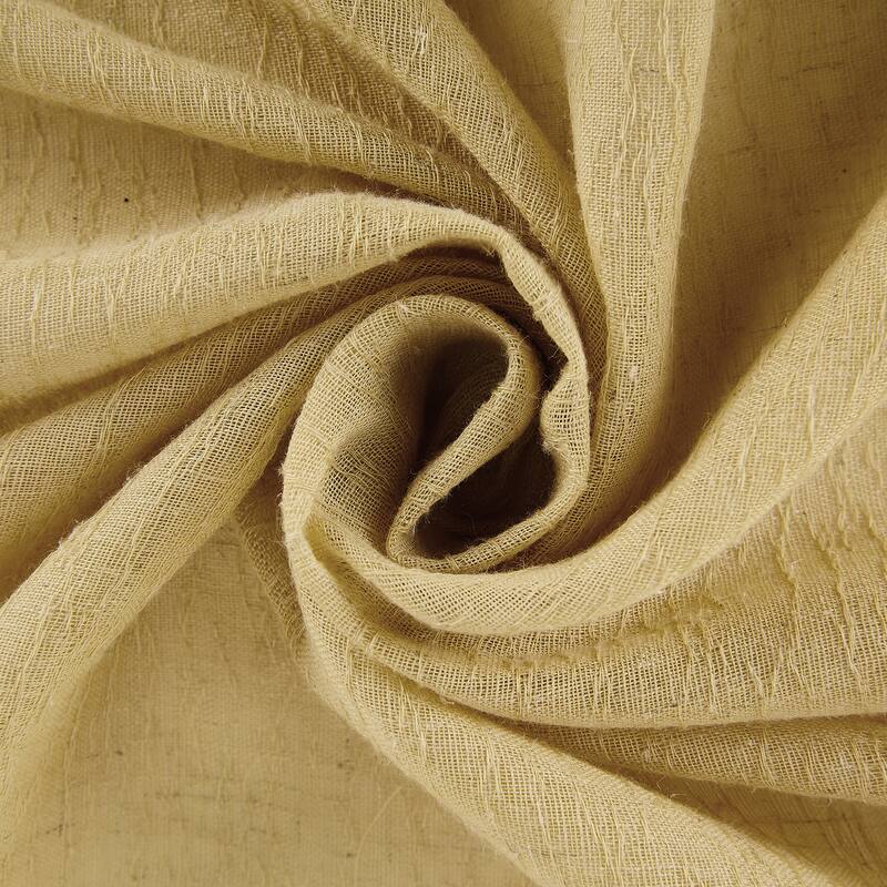 Clean Window Crushed Texture Anti-Dust Sheer Linen Blend Curtain Panel, Single Panel