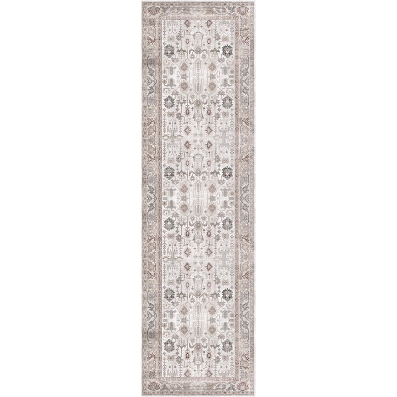 Juko Power Loomed Distressed Abstract Non Skid Stain Resistant Low Pile Area Rug By HomeRoots - 90' X '26' X '0.2