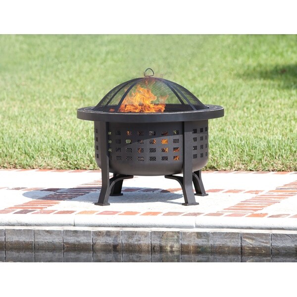 Fire Pits Chimineas Home Garden Grill Wood Burning Barbecue Fire Pit Cooking Grate Outdoor Fireplace 35 In