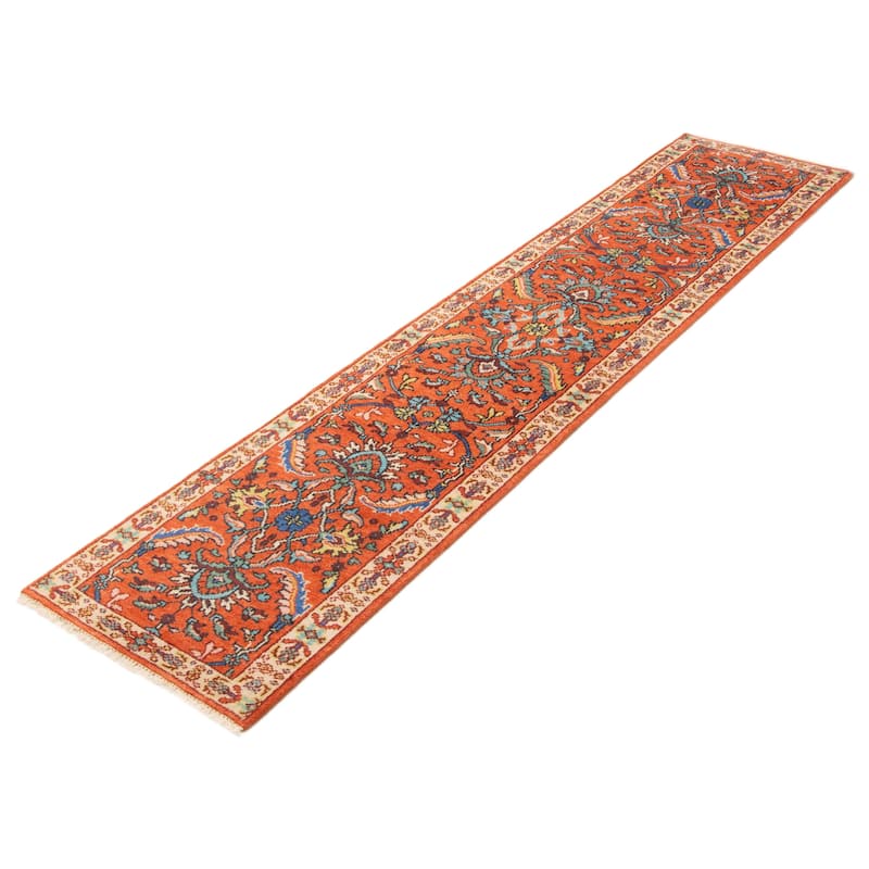ECARPETGALLERY Hand-knotted Serapi Heritage Red Wool Rug - 2'6 x 11'11