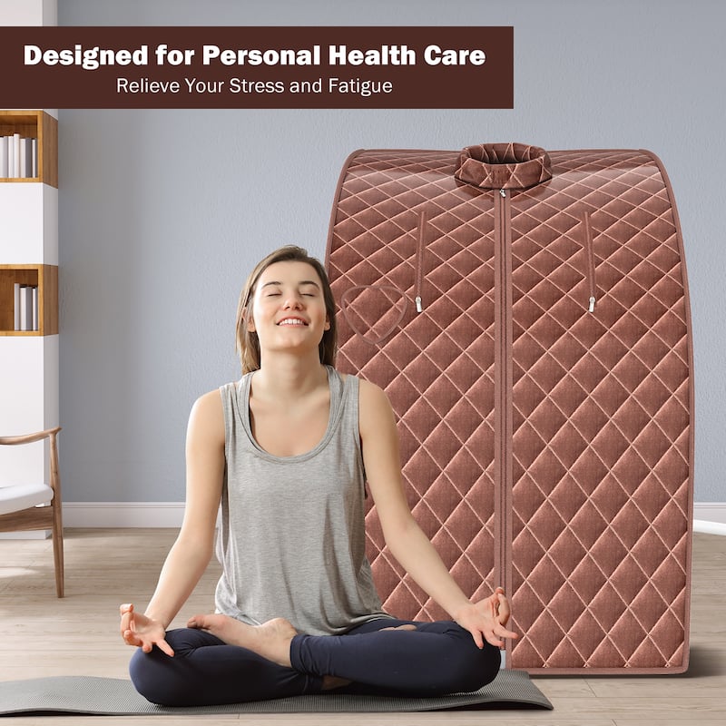 Costway Portable Steam Sauna w/ 9-gear Adjustable Temperature & Herbal