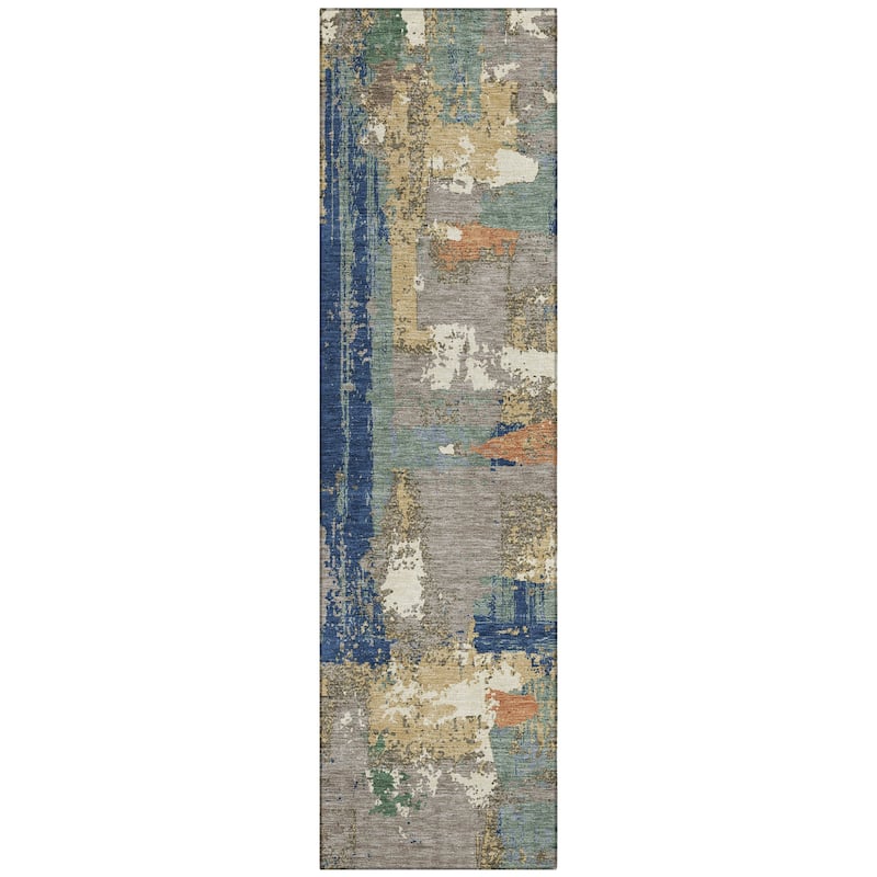 Machine Washable Indoor/Outdoor Casual Contemporary Chantille Rug