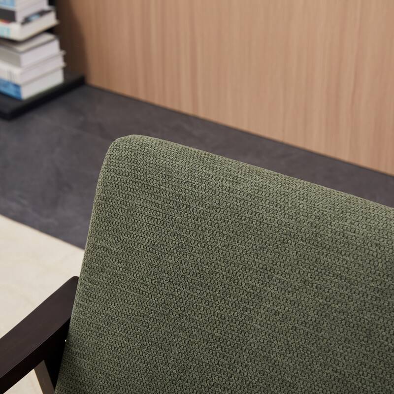 Medieval-inspired Modern Armchair with High back Upholstered Chair, Solid wood legs, Leisure reading chair