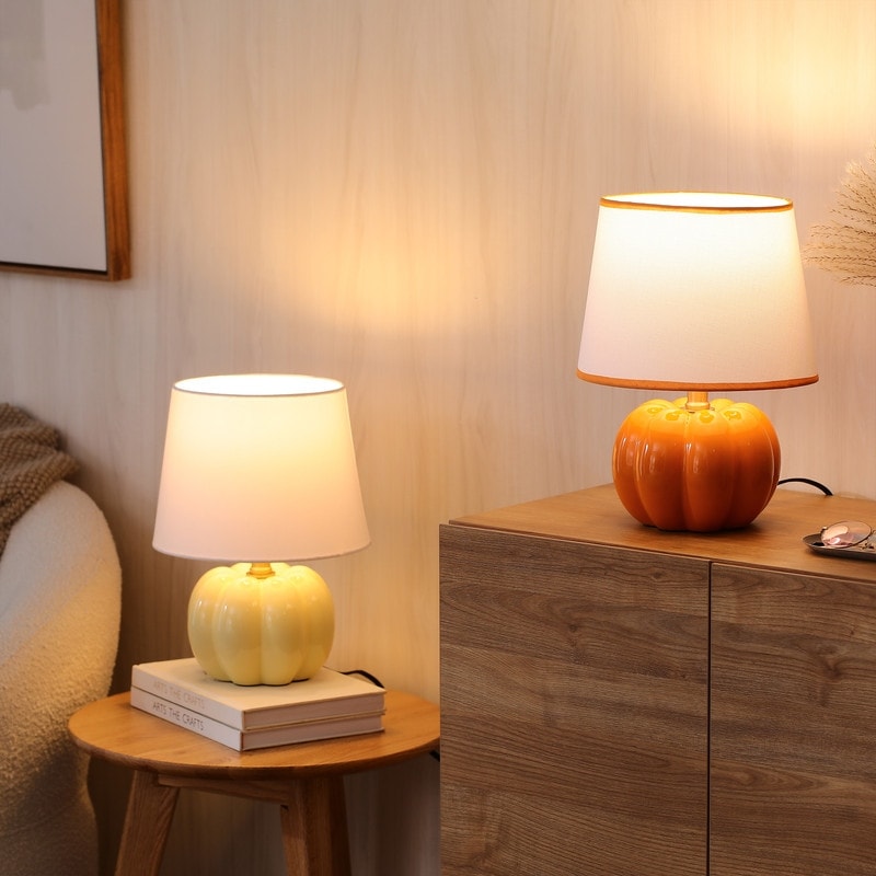 KAWOTI Pumpkin Ceramic Table Lamp