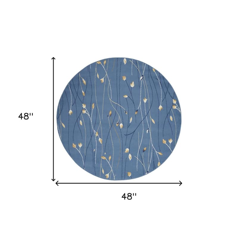 Loheb Power Loomed Geometric Floral Low Pile Area Rug By HomeRoots - 48' X '48' X '0.25