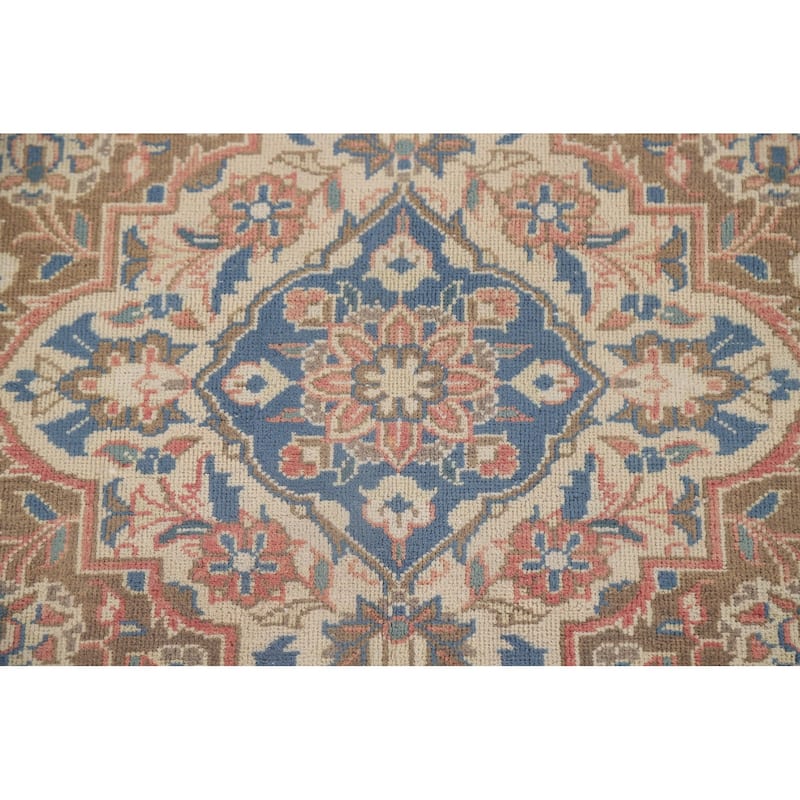 Traditional Kashan Persian Antique Area Rug Hand-knotted Wool Carpet - 9'9" x 13'1"