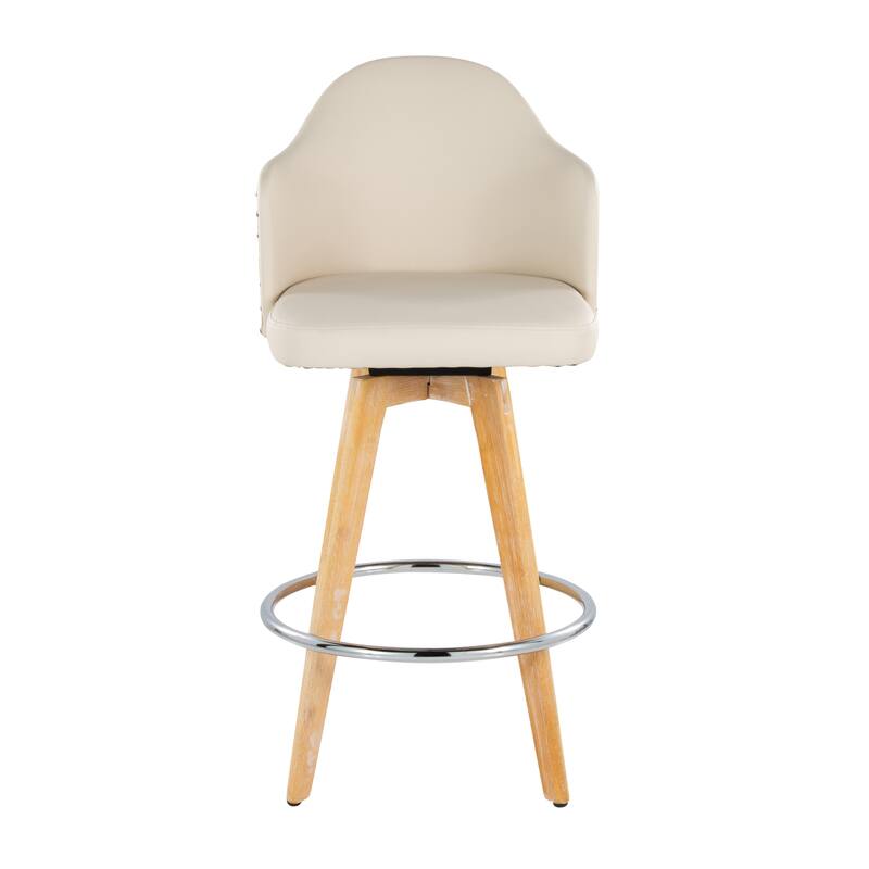 Carson Carrington Valsatra 26" Fixed-Height Counter Stool with Natural Wood Back (Set of 2)
