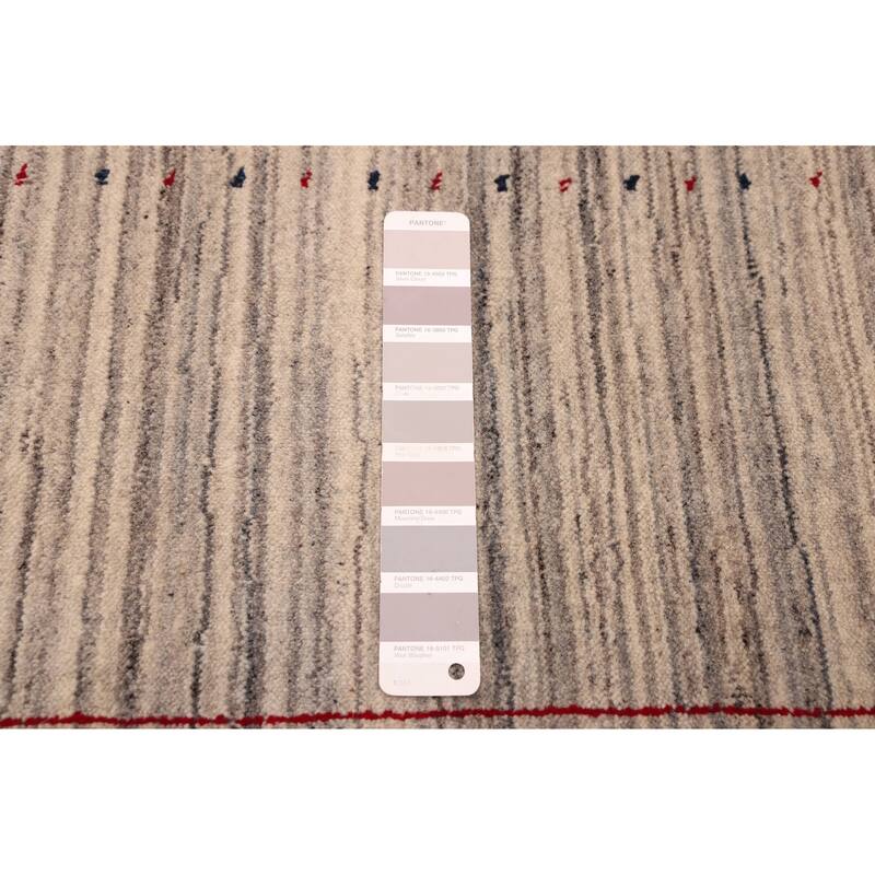 ECARPETGALLERY Hand Loomed Kashkuli Gabbeh Grey Wool Rug - 8'2 x 9'11