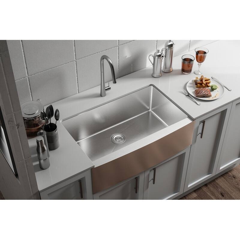 Indigo Home Stainless Steel farmhouse kitchen sink L27" x W22"