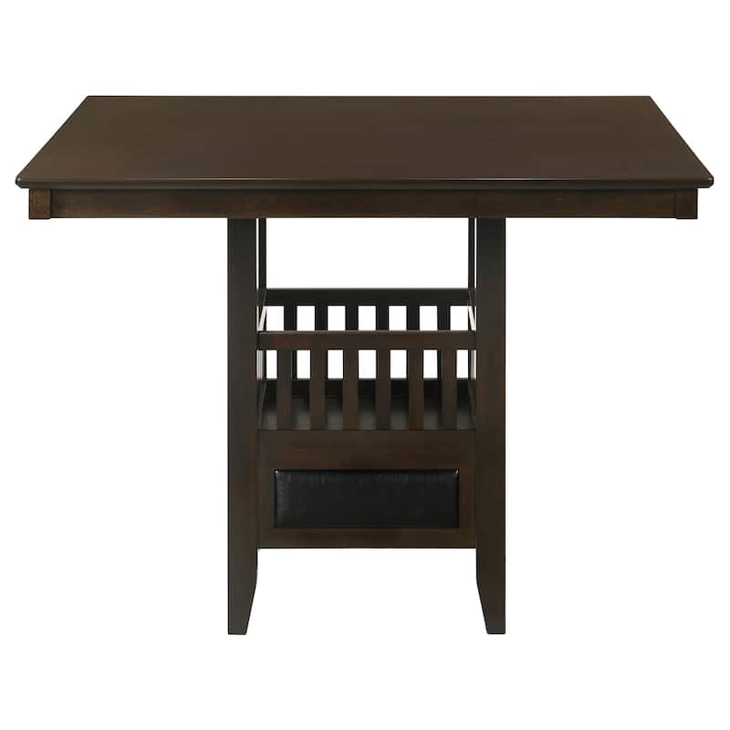 Jaden 5-piece Espresso and Black Square Counter Height Dining Set