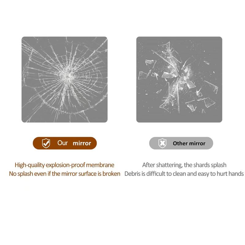60x15 inch Full Body Round Corner Mirror Wall Hanging 5mm Silver Glass Explosion proof