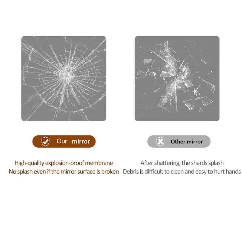 Full Length Mirror - Black Aluminum Alloy Frame, Leaning/Wall Mounted, Shatter-Proof