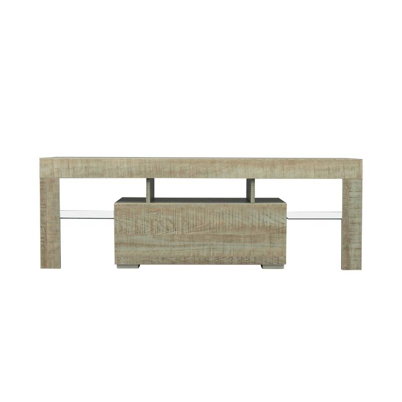 Black TV Stand with LED RGB Lights TV Cabinet