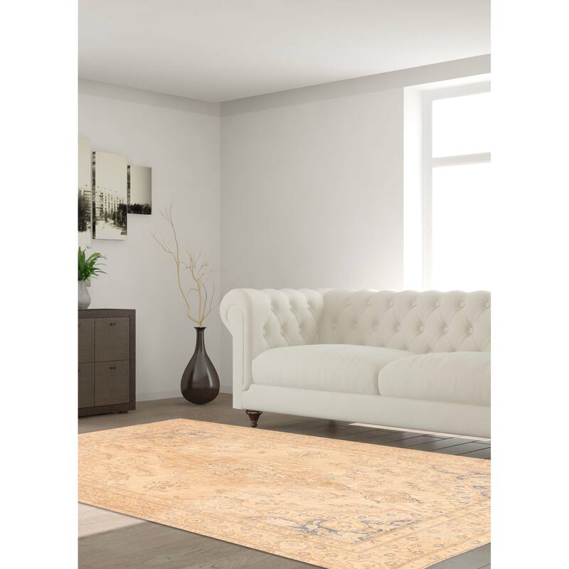 ECARPETGALLERY Hand-knotted Antalya Vintage Beige Wool Rug - 9'6 x 12'6