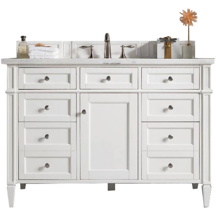 James Martin Vanities 655-V48-3EJP Brittany 48" Single Basin Poplar - Bright White - Painted