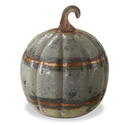 Rustic Metal Pumpkin Tabletop Mantel Decorations Large, 9.0 inch